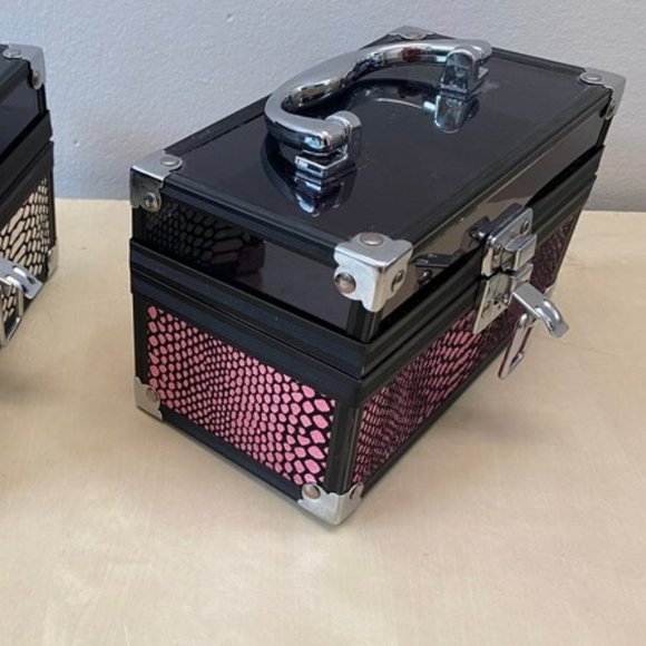 Tow Jewelry Travel Box Plastic and Metal Cases ,Handle and Metal Hasp Latch,Port - Picture 3 of 10